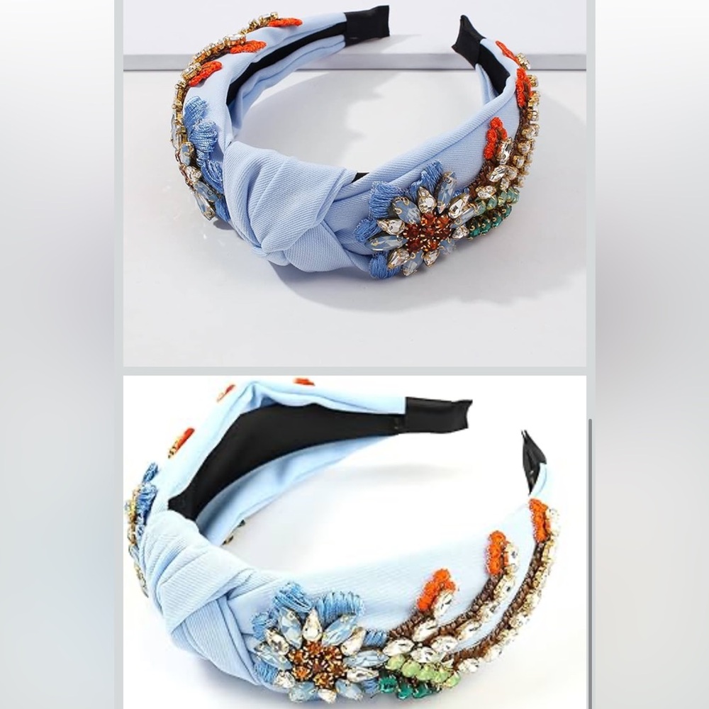 Embellished Blue Headband